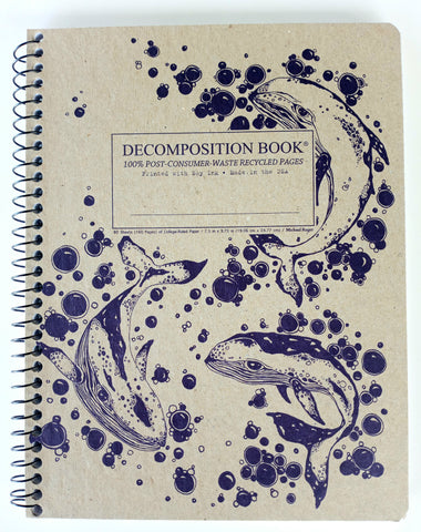 Whales Recycled Notebook