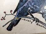 Original Rusty Blackbird Tile Painting